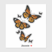 ヴィンテージオレンジ(昆虫)オオカバマダラ、モナーク蝶のフライト シール (シート)