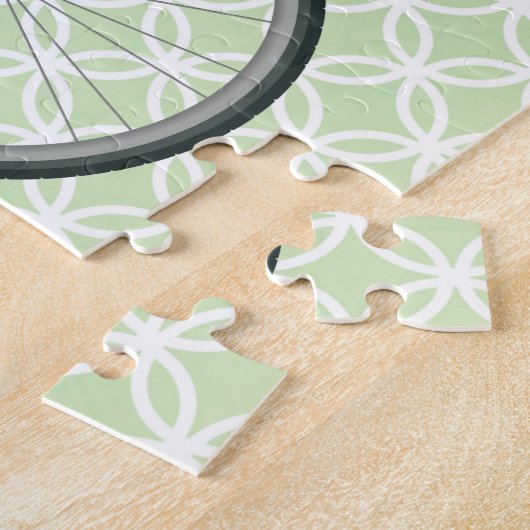 ヴィンテージオングリーンレトロアート ジグソーパズル (側面)