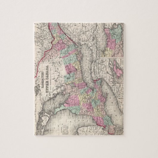 ヴィンテージオンタリオの地図(1857年) ジグソーパズル (縦)