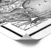 ヴィンテージオンタリオ州の地図（1857年） BW ポスター (角)