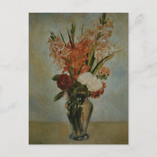 ヴィンテージオーガストルノアールピンクレッドグリーングラジオリ シーズンポストカード (正面)