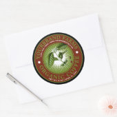 ヴィンテージオーガニックコーヒラベルテンプレート ラウンドシール (封筒)