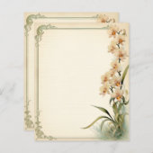 ヴィンテージオーキッドスクラップブック紙 (正面/裏面)