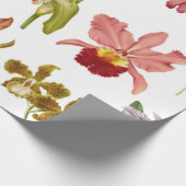 ヴィンテージオーキッドフラワーズボタニカルガーデンアート ラッピングペーパー (角)