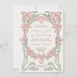 ヴィンテージオーキッドフレーム結婚式招待状 招待状