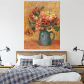 ヴィンテージオーギュストルノアール黄色ピンク花瓶 キャンバスプリント (インサイチュ (寝室))