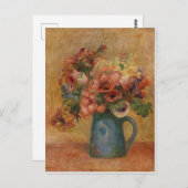 ヴィンテージオーギュストルノアール黄色ピンク花瓶 ポストカード (正面/裏面)