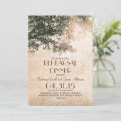 ヴィンテージオークの古木とラブバードのリハーサルディナー 招待状 (スタンド正面)