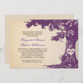 ヴィンテージオークの木のリハーサルディナー招待状 招待状 (正面/裏面)