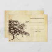 ヴィンテージオークウェディングRSVPカード 出欠カード (正面/裏面)