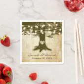 ヴィンテージオークツリーのストリングラ結婚イト スタンダードカクテルナプキン (インサイチュ)