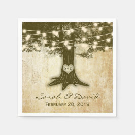 ヴィンテージオークツリーのストリングラ結婚イト スタンダードカクテルナプキン