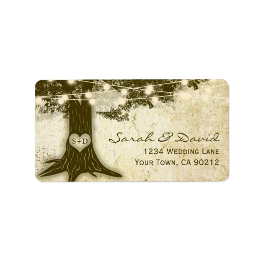 ヴィンテージオークツリーのストリングラ結婚イト ラベル (正面)