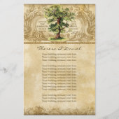 ヴィンテージオークツリーの生命の渦巻き旋回Etchings羊皮紙 (正面)