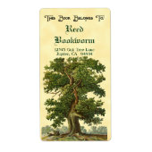 ヴィンテージオークツリーカスタム蔵書票ラベル ラベル (正面)