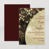 ヴィンテージオークツリーナイトライトウエディングレセプション エンクロージャーカード (正面/裏面)