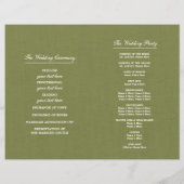 ヴィンテージオークツリーバーラップ折り畳み結婚式 プログラム (裏面)