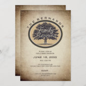 ヴィンテージオークツリーファミリーエレガント懇親会招待状 招待状 (正面/裏面)