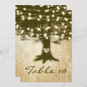 ヴィンテージオークツリーラ結婚イトのテーブル番号カード 招待状 (正面/裏面)