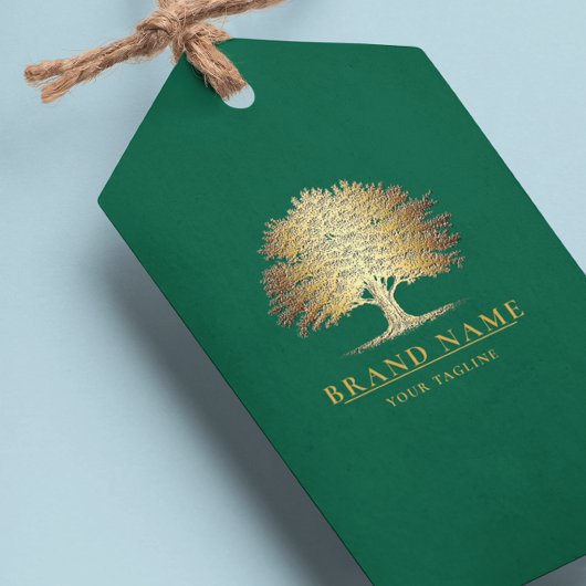 ヴィンテージオークツリーロゴQRコードつるラベル（文字列あり） ギフトタグ