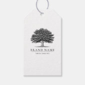 ヴィンテージオークツリーロゴQRコードつるラベル（文字列あり） ギフトタグ (正面)