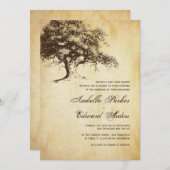 ヴィンテージオークツリー結婚式招待状カード 招待状 (正面/裏面)