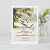 ヴィンテージオークツリー |の結婚キャリッジ・バー結婚ラップ 招待状 (スタンド正面)