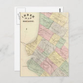 ヴィンテージオークランドの地図(1878年) ポストカード (正面/裏面)