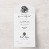 ヴィンテージオーク結婚の木 オールインワン招待状 (内側)