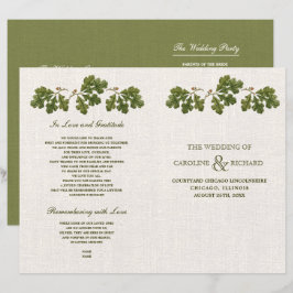 ヴィンテージオーク葉ズバーラップバーラップ結婚式 プログラム