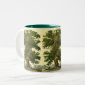 ヴィンテージオーケツリーフェイクオンパーチメントコーヒーマグ ツートーンマグカップ (正面左)