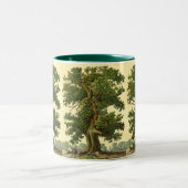 ヴィンテージオーケツリーフェイクオンパーチメントコーヒーマグ ツートーンマグカップ (中央)