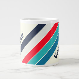 ヴィンテージオーシャンストライプと名前 ジャンボコーヒーマグカップ