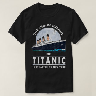 ヴィンテージオーシャンライナー船のイラスト Tシャツ