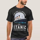 ヴィンテージオーシャンライナー船のイラスト Tシャツ (正面)