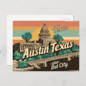 ヴィンテージオースチン，テキサス州 – 米国こうもり市 ポストカード (正面/裏面)