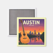 ヴィンテージオースティンテキサス州 マグネット (正面/裏面)