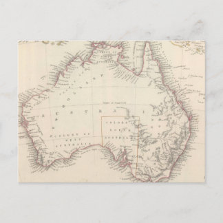 ヴィンテージオーストラリアの地図（1848年） ポストカード