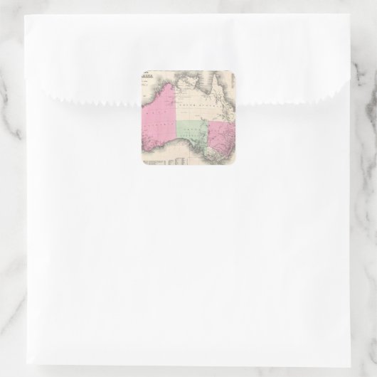 ヴィンテージオーストラリアの地図(1862年) スクエアシール (バッグ)