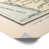 ヴィンテージオーストラリアの地図（1891年） ポスター (角)