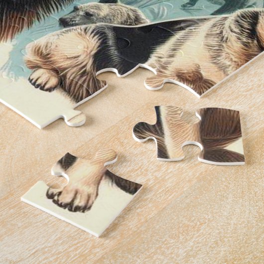 ヴィンテージオーストラリアキャトルドッグイラストレーション ジグソーパズル (側面)