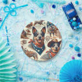 ヴィンテージオーストラリアキャトルドッグイラストレーション ペーパープレート (パーティー)