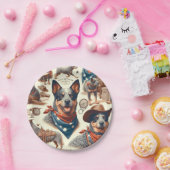 ヴィンテージオーストラリアキャトルドッグイラストレーション ペーパープレート (パーティー)