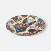 ヴィンテージオーストラリアキャトルドッグイラストレーション ペーパープレート (アングル)