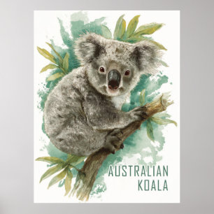 ヴィンテージオーストラリアコアラ旅行 ポスター