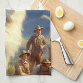 ヴィンテージオーストラリア絵画羊飼い キッチンタオル (四つ折り)