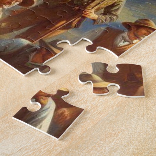 ヴィンテージオーストラリア絵画羊飼い ジグソーパズル (側面)