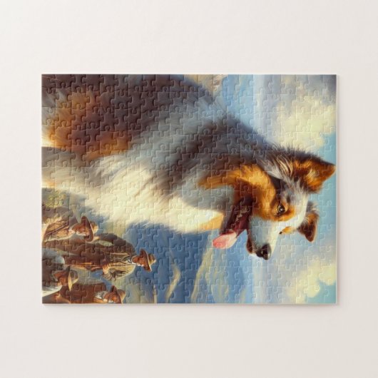 ヴィンテージオーストラリア絵画羊飼い ジグソーパズル (横)