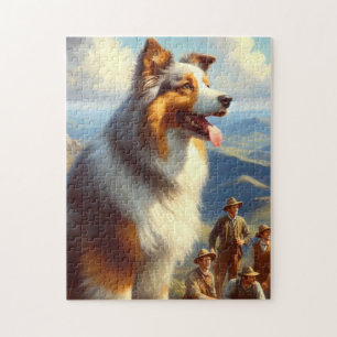 ヴィンテージオーストラリア絵画羊飼い ジグソーパズル