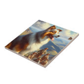 ヴィンテージオーストラリア絵画羊飼い タイル (側面)